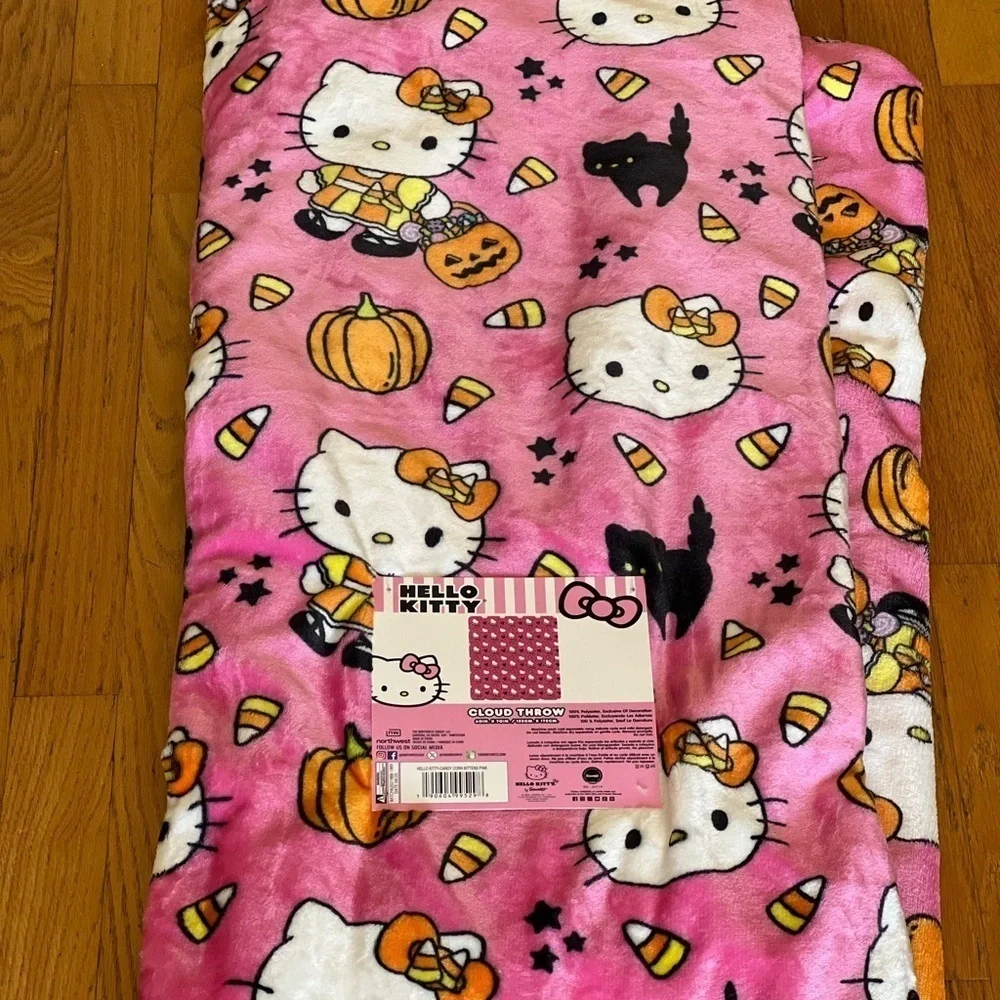 New Hello Kitty Candy Corn Kittens Pink Halloween Plush 60